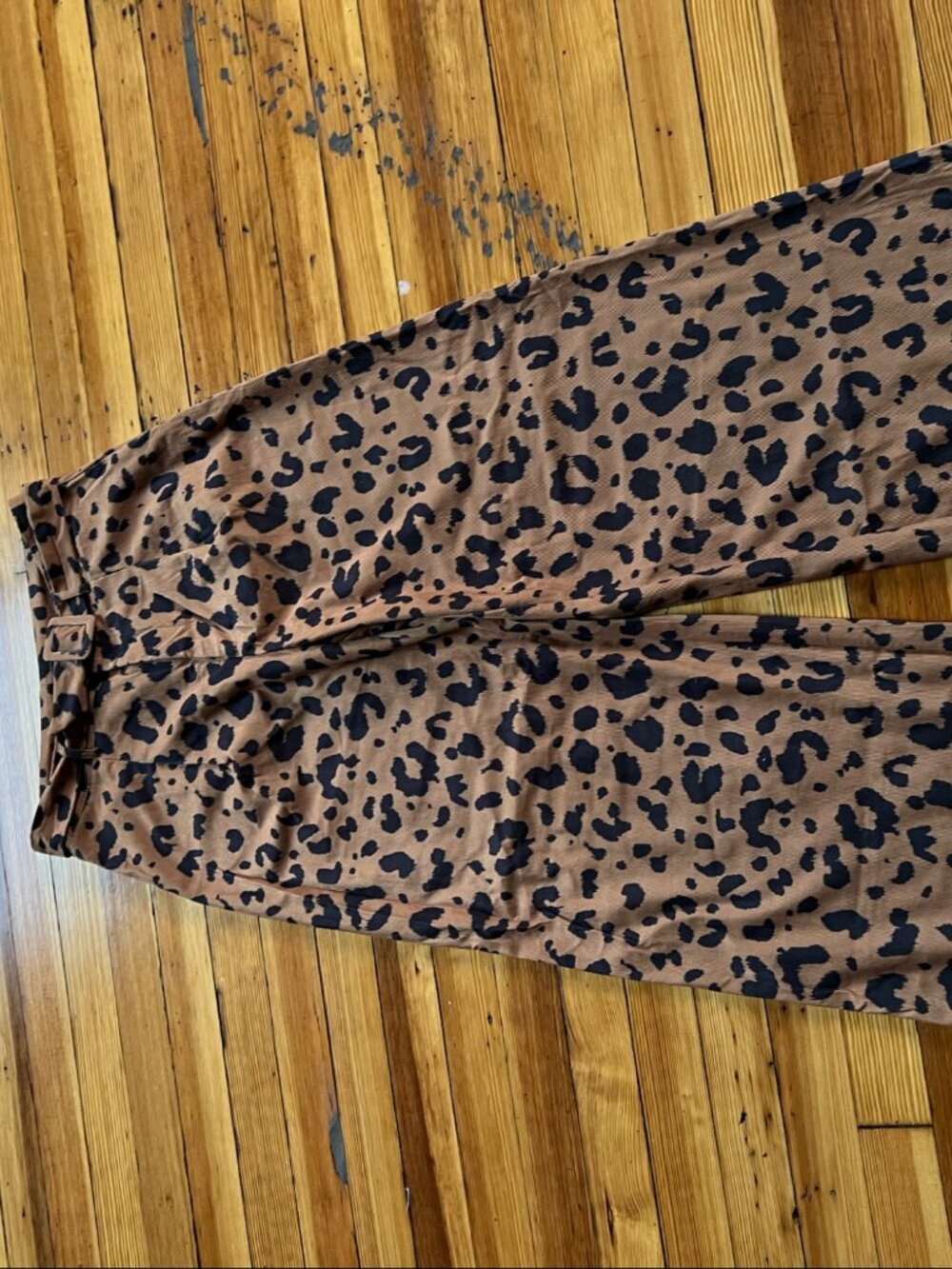 SHEIN Leopard Print Corduroy Wide-Leg Pants | High-Waisted Statement Trousers |